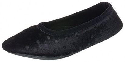 Isotoner Polka Dot Velour Stacie Ballerina - Black