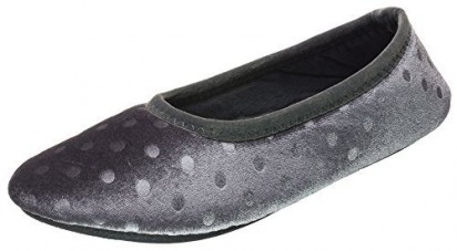 Isotoner Polka Dot Velour Stacie Ballerina - Ash