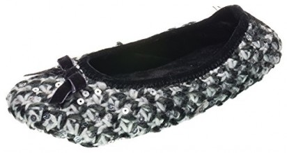 Isotoner Sequin Multi Knit janel Ballerina - Black