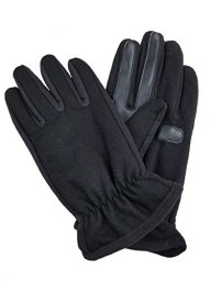 Isotoner Str Faux Lthr Smartouch® Gloves W/Wrist Gthr (Thermaflex™) - Black