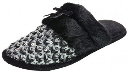 Isotoner Sequin Multi Knit janel Clog - Black