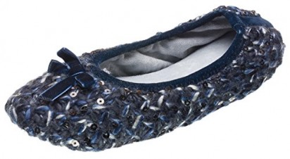 Isotoner Sequin Multi Knit janel Ballerina - Steel Blue