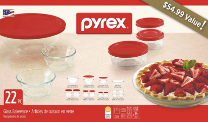 Pyrex 22pc Glass Food Storage Container Set