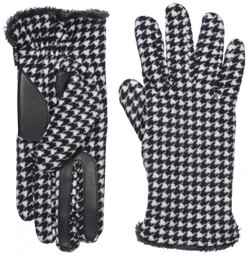 Isotoner Stretch Fleece Smartouch Gloves With Microluxe Spill - Houndstooth