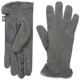Isotoner Stretch Fleece Smartouch Gloves With Microluxe Spill - Oxford Heather
