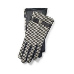 Isotoner Smartdi Fleece Glove W/Smartouch Technology - Black w/white dots