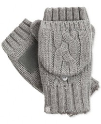 Isotoner Stretch Fleece Gloves With Faux Fur Cuff - Ivory