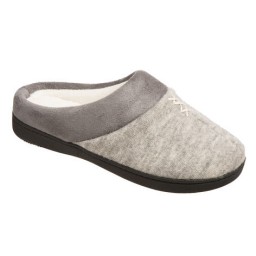 Isotoner Microsuede & Heather Knit Marisol Hoodback - Heather Grey