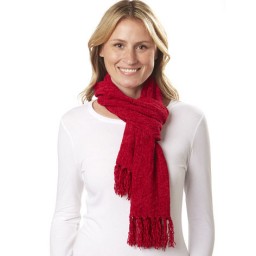 Isotoner Woven Solid Rayon Chenille Scarf (Unlined) - Really Red