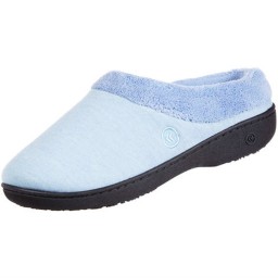 Isotoner Mixed Microterry SS Hoodback Slippers - Bonnie Blue