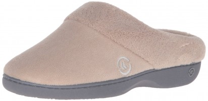Isotoner Mixed Microterry SS Hoodback Slippers - Taupe