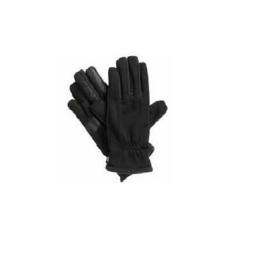 Isotoner Wtrprf Smartouch® W/Back Draws (Moisture-Wicking Fleece) - Black