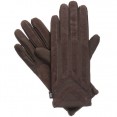 Isotoner Spandex Gloves W/Suede Palm Strips - Brown