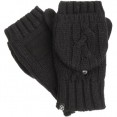 Isotoner Chunky Solid Flip Top Mitten W/Sherpa Soft Lining/Spill - Black