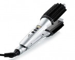 Flat Iron Hair Straightener + Hot Brush - Tourmaline Plates, Ionic Barrel - Dual Heated, Instant Heat & Easy Temperate Control Silver