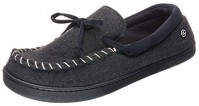 Isotoner Stretch Faux Boiled Wool Boater Moc - Dark Charcoal Heather