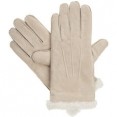 Isotoner Suede Glove W/Mocassin Stitching - Camel 