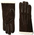 Isotoner Suede Glove W/Mocassin Stitching - Brown 