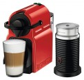 Nespresso Inissia Espresso Machine by De'Longhi with Aeroccino by DeLonghi - Red 