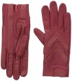 Isotoner Spandex Shortie Gloves With Leather Palm Strips - Really Red 