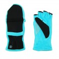 Isotoner Hybrid Convertible Flip Top Gloves - Aqua Sea