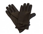 Isotoner Leather Glove W/Twisted Belt (Fleece) - Brown