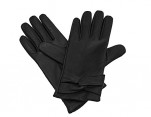 Isotoner Leather Glove W/Twisted Belt (Fleece) - Black
