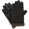 Isotoner Brshd Mcrofbr Smartouch® Gloves W/Brbr Cuff (Thermaflex™) - Black