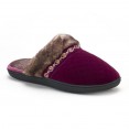 Isotoner Diamond Quilted Velour Mildred Clog - Vino