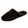 Isotoner Bunny Fur Clog - Black