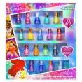 Disney Princesses Super Sparkly Peel-Off Nail Polish Deluxe Present Set for Girls 18 Colors