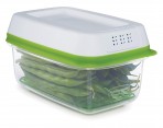 Rubbermaid FreshWorks Produce Saver Food Storage Container, Small Rectangle, 4 Cup, Green 
