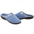 Isotoner Microterry Pillowstep Satin Clog - Denim