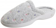 Isotoner Embroidered Terry Sole Clog - Heather Grey