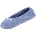 Isotoner Embroidered Terry Ballerina Slippers - Periwinkle