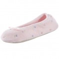 Isotoner Embroidered Terry Ballerina Slippers - Pink