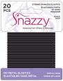 Snazzy Hair Elastics - Black, Thin & Long - Painless, 20 Count (1 Pack, 20 Ties Per Card) 