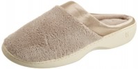 Isotoner Microterry Pillowstep Satin Clog - Taupe
