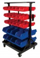 Performance Tool W5183 52pc Rolling Storage bBin Rack Organizor for Nuts, Bolts, Parts, Crafts and More
