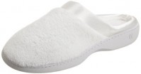 Isotoner Microterry Pillowstep Satin Clog - White