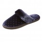 Isotoner Polka Dot Velour Stacie Clog - Navy Blue