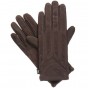 Isotoner Spandex Gloves W/Suede Palm Strips - Brown