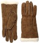 Isotoner Suede Glove W/Mocassin Stitching - Luggage