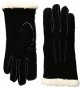 Isotoner Suede Glove W/Mocassin Stitching - Black