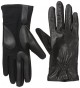 Isotoner Smartouch® Stretch Leather Glove W/Side Zipper - Black