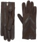 Isotoner Spandex Shortie Gloves With Leather Palm Strips - Brown