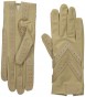Isotoner Spandex Shortie Gloves With Leather Palm Strips - Camel