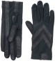 Isotoner Spandex Shortie Gloves With Leather Palm Strips - Navy 