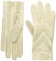 Isotoner Spandex Shortie Gloves With Leather Palm Strips - Oyster