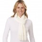 Woven Solid Rayon Chenille Scarf (Unlined) - Ivory
